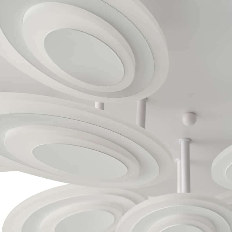 Matte White Flower Shape Acrylic Semi Flush Mount Ceiling Light