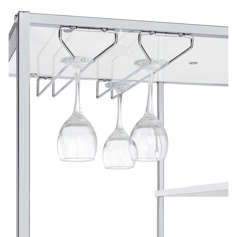 Figueroa White High Gloss 5-shelf Wine Cabinet with Storage Drawer