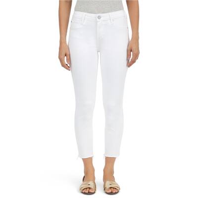 Articles of Society Womens Katie Cropped Skinny Fit Jeans, White, 28
