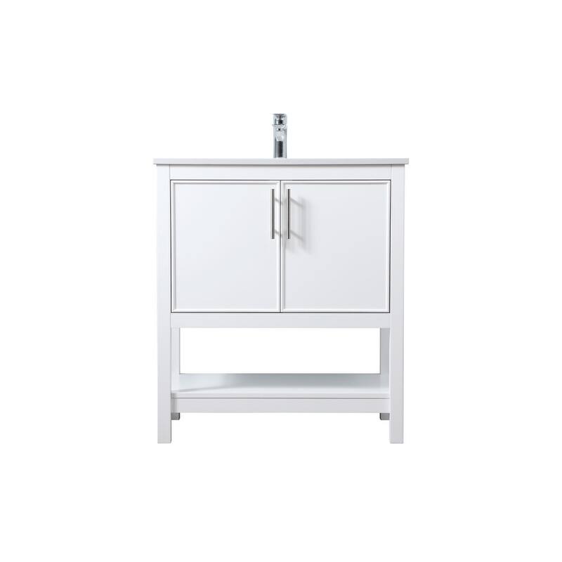 Elegant Lighting VF26630 Everett 30" Free Standing Single Basin Vanity - White