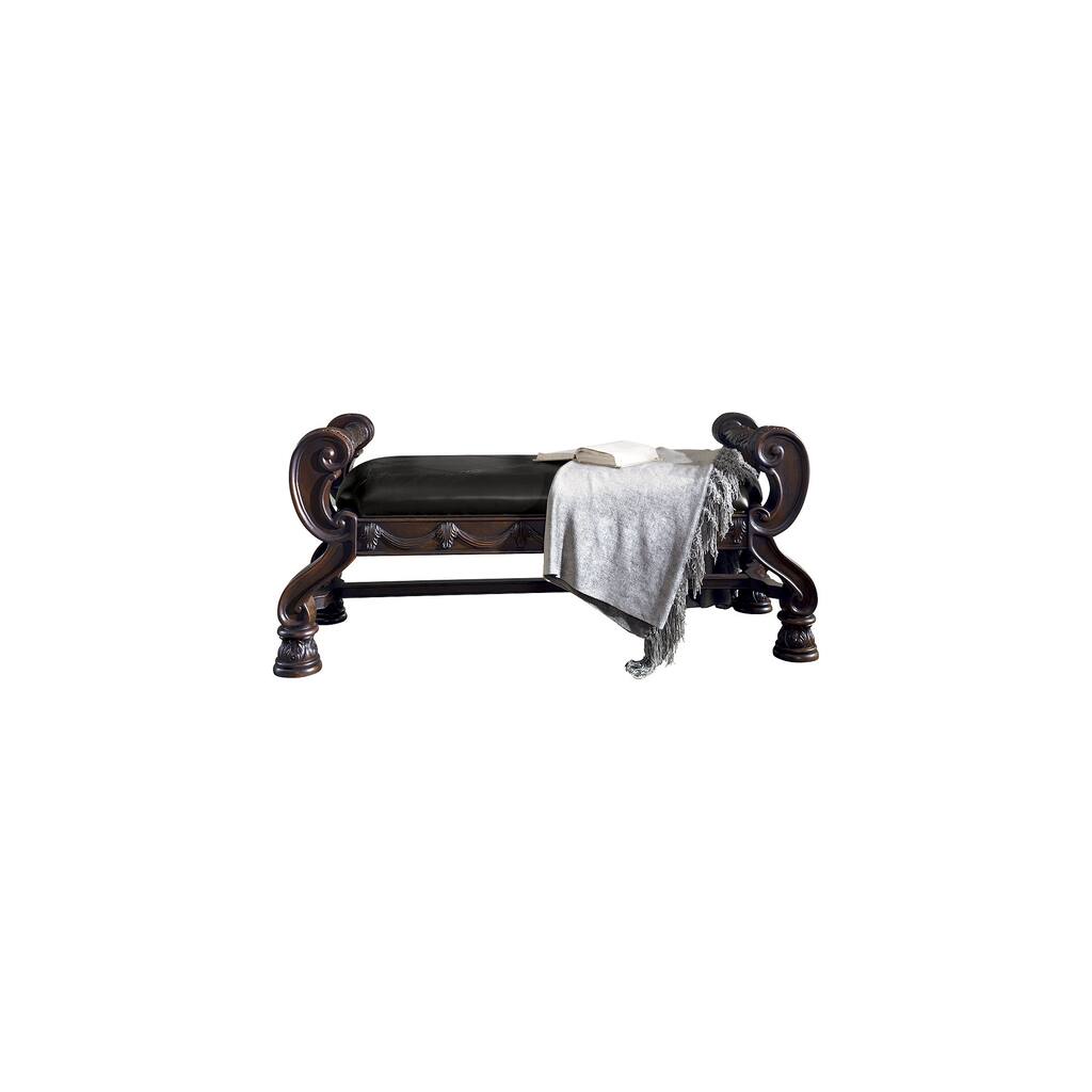 North Shore Dark Brown Large Upholstered Bedroom Bench - 54"W x 21"D x 24"H