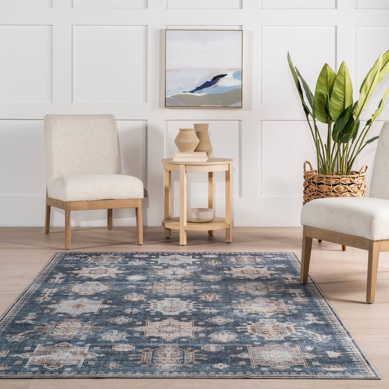Nuloom Krystin SpinClean Distressed Machine Washable Area Rug
