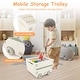 preview thumbnail 9 of 9, Multipurpose Toy Chest and Bookshelf with Mobile Trolley for Bedroom - 34" x 15" x 47"