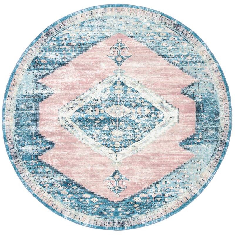 SAFAVIEH Journey Machine Washable Slip Resistant Lani Medallion Distressed