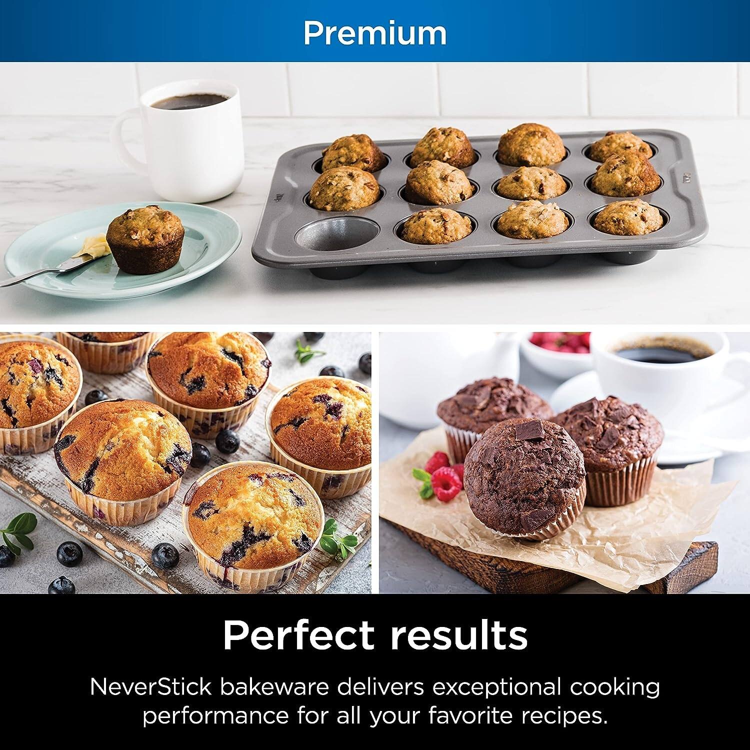 Ninja Foodi NeverStick Premium 12 Cup Muffin Pan 12 Cup Muffin Pan