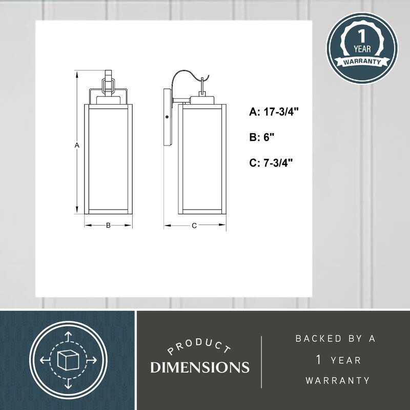 Vaxcel Lighting T0745 Clinton 18" Tall Outdoor Wall Sconce with Clear