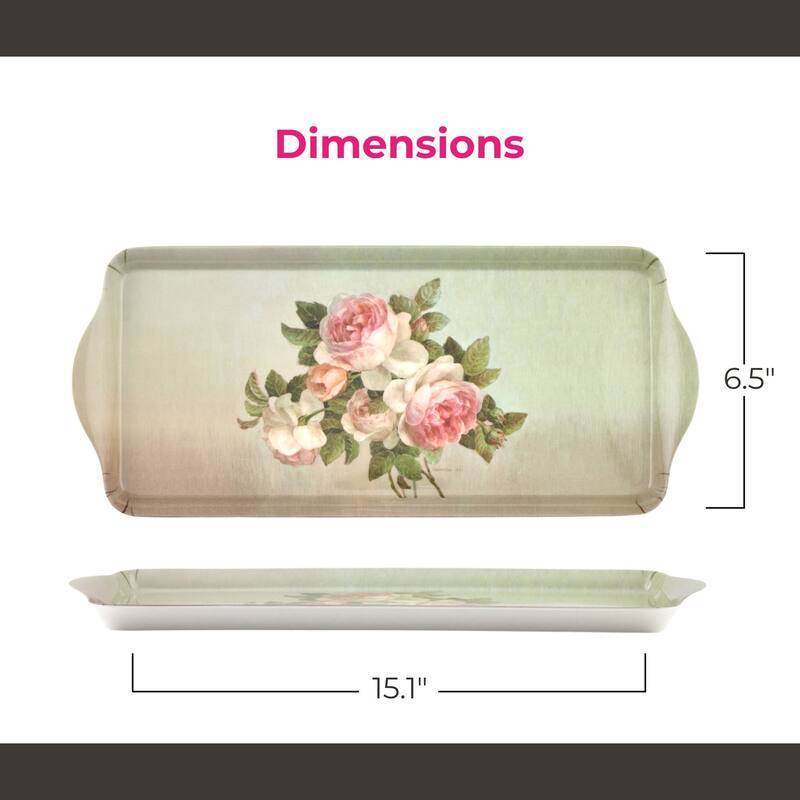 Pimpernel Antique Roses Melamine Sandwich Tray - 15.25" x 6.5"