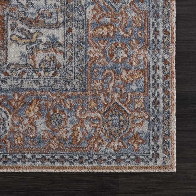 Hauteloom Manhattan Machine Washable Oriental Persian Medallion Vintage Distressed Area Rug
