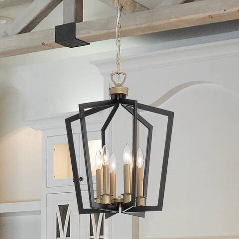 Acroma 6 Light Linear Modern Farmhouse Chandelier-UL - N/A