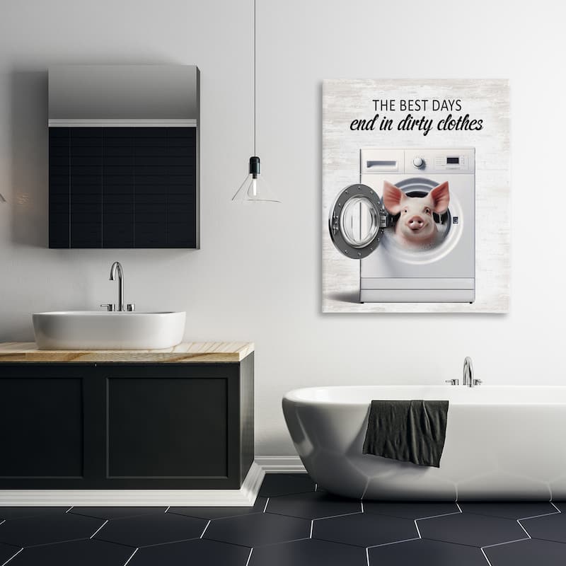 Stupell Best Days & Dirty Clothes Canvas Wall Art Design By Lettered and Lined