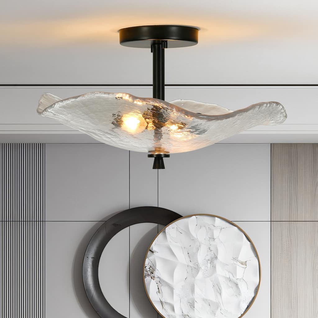 Water Ripple Glass Flush Mount Ceiling Light