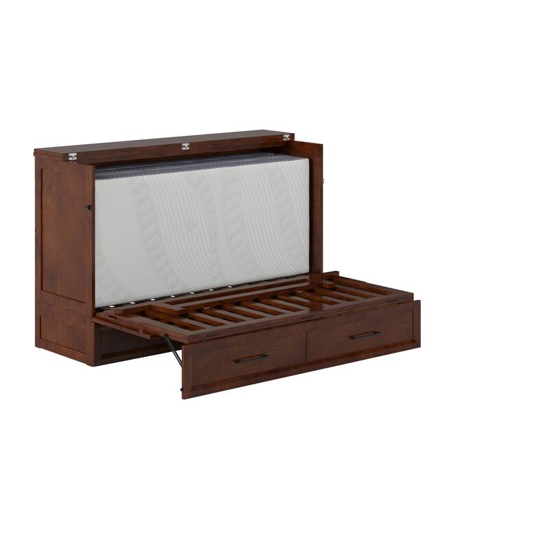 Tucson Murphy Bed Chest with 6" Mattress, Drawer & Built-in Charger