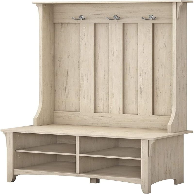Bush Business Furniture Salinas Hall Tree with Shoe Bench - 15.75"D x 31.73"W x 68.11"H