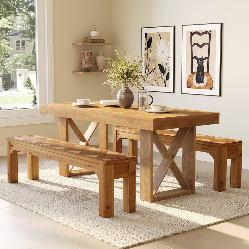 Solid Wood Dining Bench, Kitchen Table Bench, Hallway Living Room Accent Seat Entryway Bench