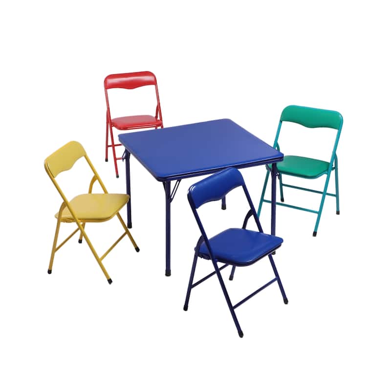 Homy Casa Kids' 5PCs Colorful Folding Dining Set, for Playtime