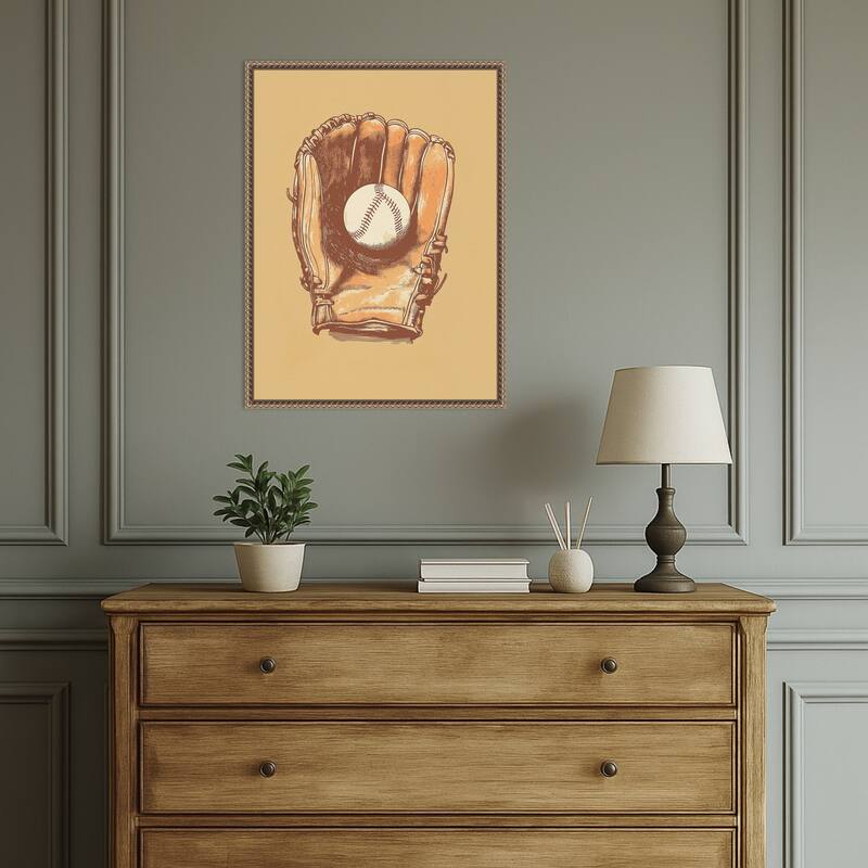 Baseball Glove by Andreas Magnusson (18 x 24 in.), Framed Canvas Wall Art Print