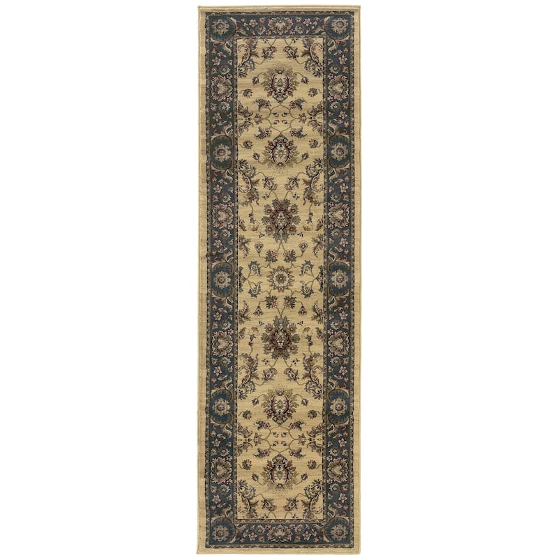 Style Haven Annapolis Bordered Persian Inspired Area Rug - 2' 3" x 7' 9" - Cream/Blue - Runner