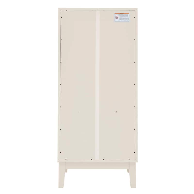 Roomfitters Tall Pantry Sideboard Cabinet, Geometric Storage Console Buffet for Kitchen & Entryway