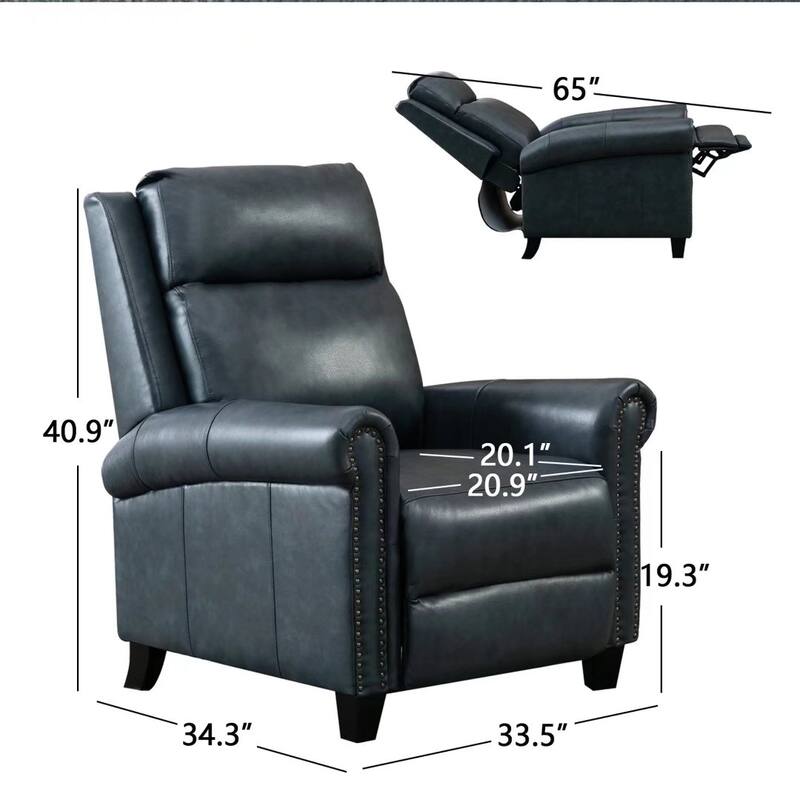 Genuine Leather Adjustable Single Sofa with Comfortable Arms and Back for Living Room