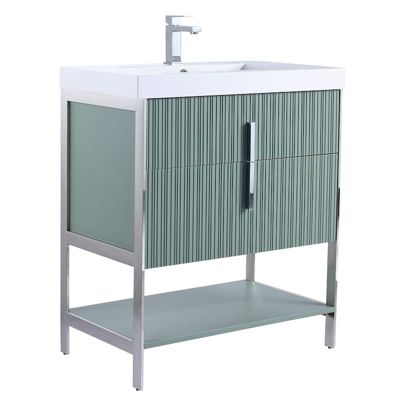 Fine Fixtures Serenity Modern Bathroom Vanity with White Gel Acrylic Top