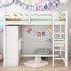 preview thumbnail 2 of 22, Wood Full Size Loft Bed with Wardrobe, Desk, Shelves & Drawers, White, Space-Saving Loft Bed for Kids, Teens, and Adults