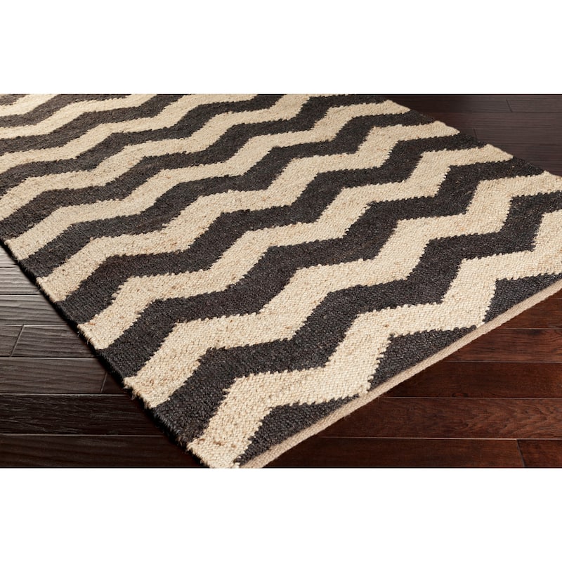 Hand-Woven Madeline Natural Jute Chevron Rug