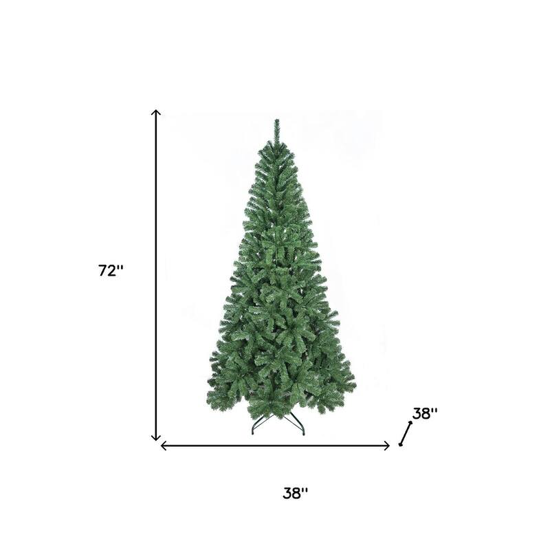 HomeRoots 6' Full Fir Christmas Tree - Green - 38.00 in. x 72.00 in. x 38.00 in.