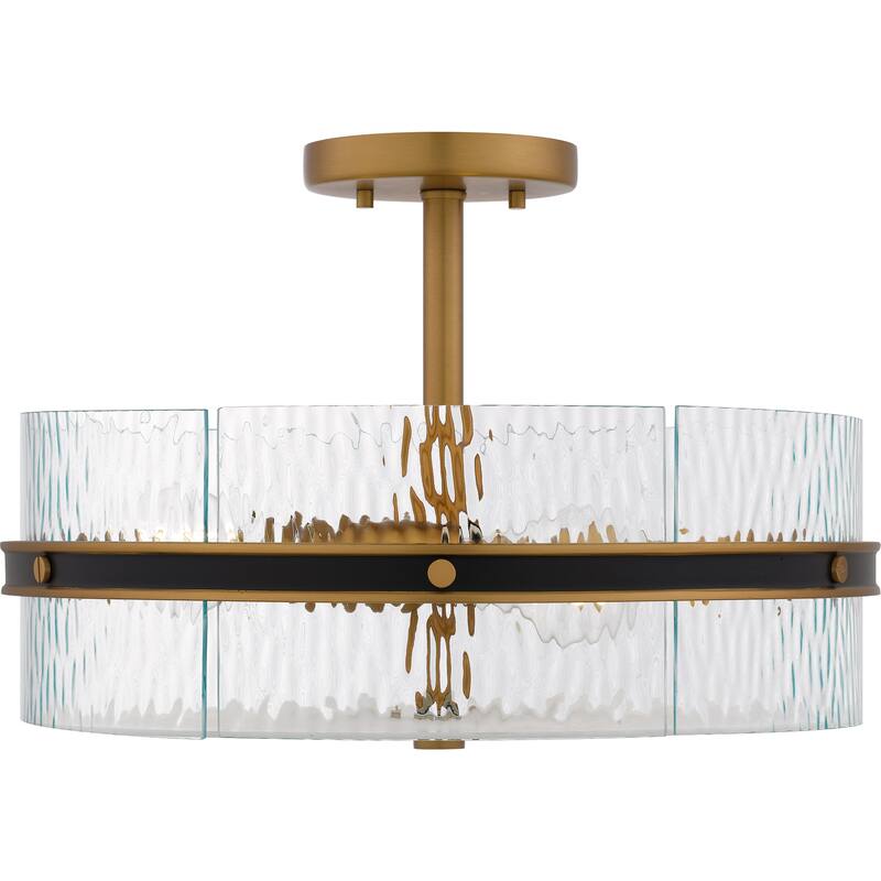 Reagan 3-Light Matte Black Semi-Flush Mount