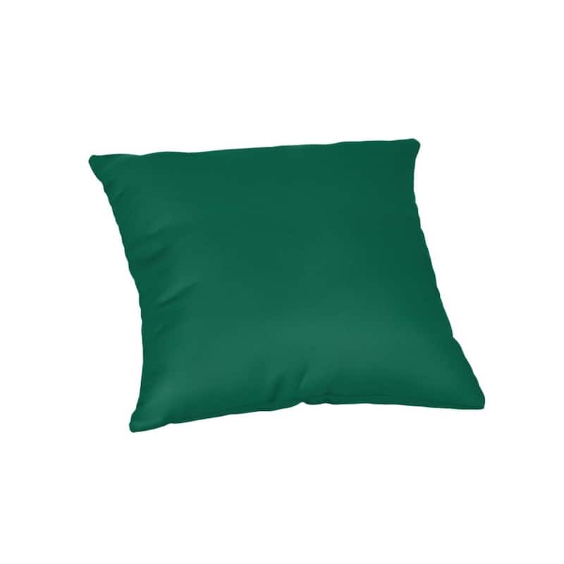 Sunbrella® Solid Fabric 1-Piece Indoor/Outdoor Square Throw Pillow, 18"W x 18"L, Cast Slate - Canvas Forest Green