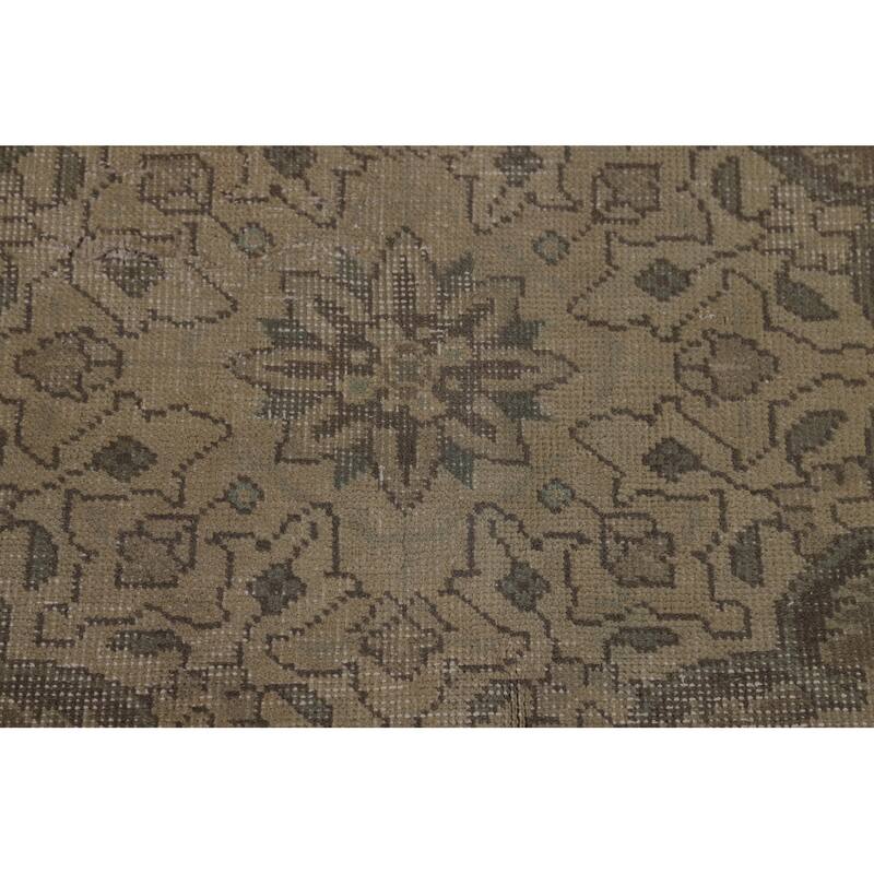 Geometric Tabriz Persian Vintage Rug Bedroom Handmade Wool Carpet - 9'6" x 12'7"