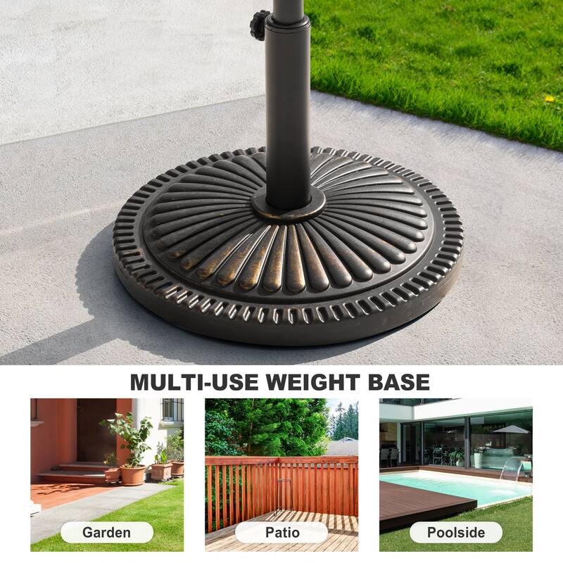 Outdoor 33 lb. Round Patio Umbrella Base, Polyethylene and Concrete