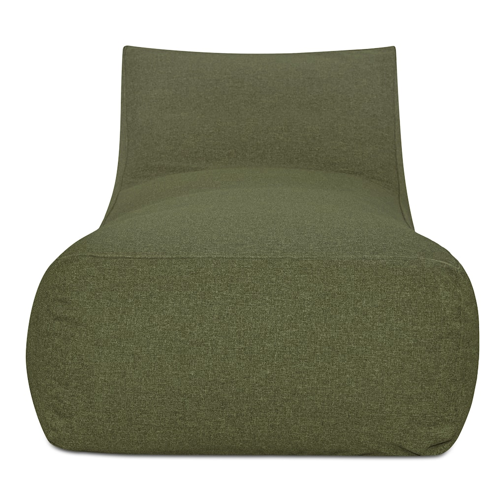 NADAAL STUDIOS Thalenor Chaise, Outdoor Beanbag-Inspired Polypropylene Seat with Polystyrene Beads, Green