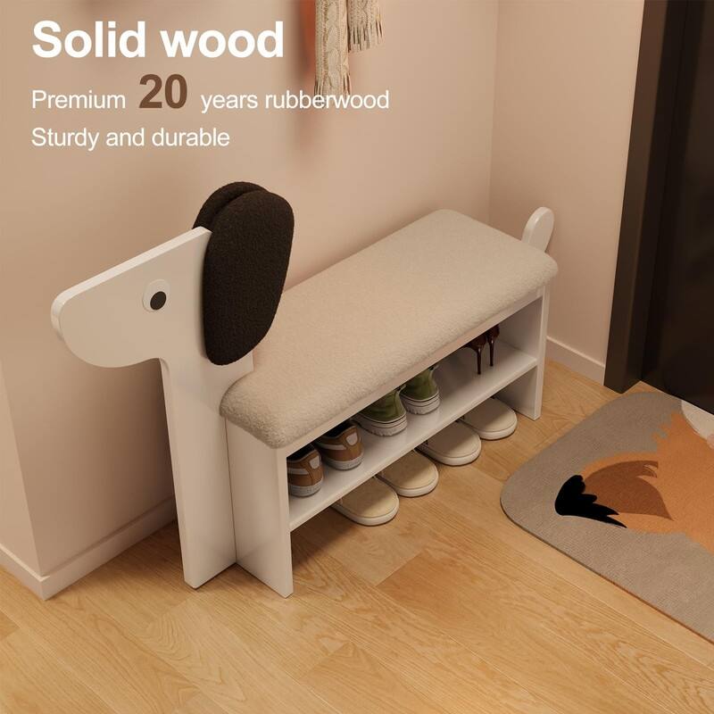 2-Tier Shoe Bench - 35.83"D x 8.07"W x 14.07"H