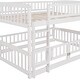 preview thumbnail 27 of 48, Full Over Full Low Bunk Bed with Fence and Ladder for Toddler Kids Teens