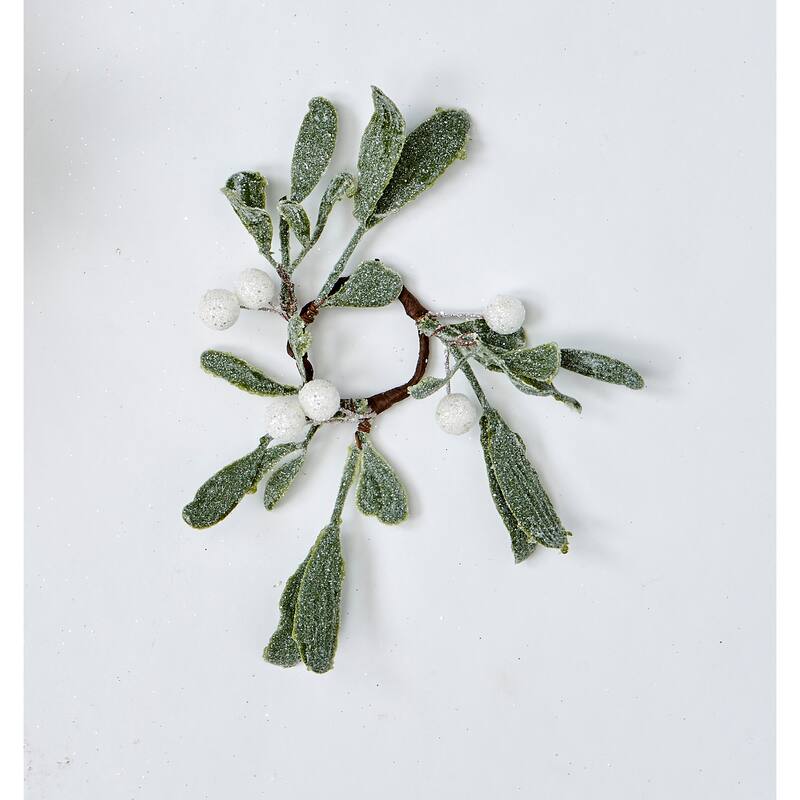 1.25" Mistletoe Candle Ring, Set of 2 - 5