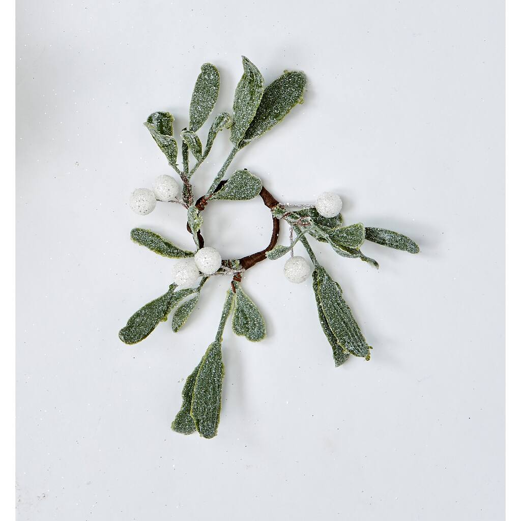 1.25" Mistletoe Candle Ring, Set of 2 - 5