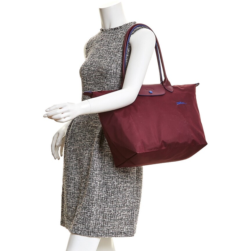 longchamp le pliage club large nylon long handle tote