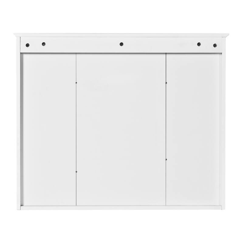 GDFStudio - Rivermont Modern Wall Mounted Bathroom Medicine Cabinet with Mirror and Open Shelves - 35'' x 28''