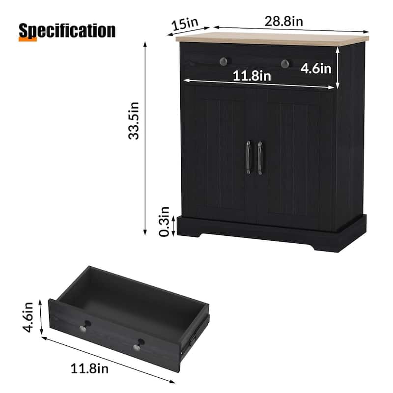 Kitchen Storage Cabinet, Modern Buffet Cabinet with Storage, Coffee Bar with 2 Drawers and 2 Doors