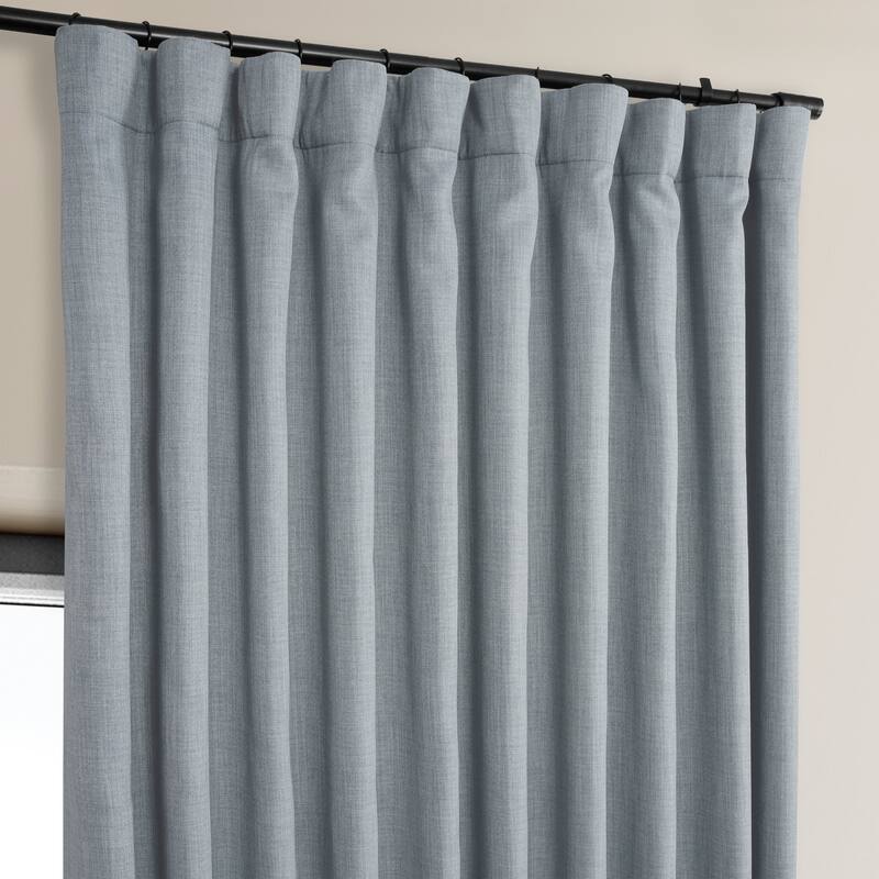 Exclusive Fabrics Faux Linen Extra Wide Room Darkening Curtains Panel - Versatile Privacy Drapery for Wide Windows (1 Panel)