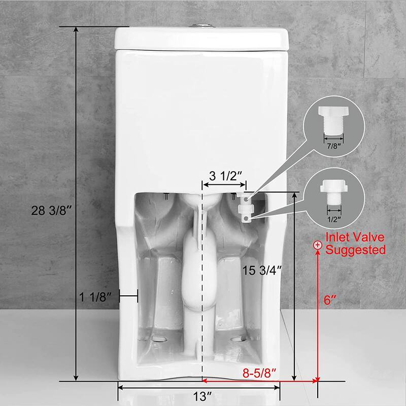 HOROW One-piece 0.8/1.28 GPF Dual Flush Round Toilet in White with Seat Included