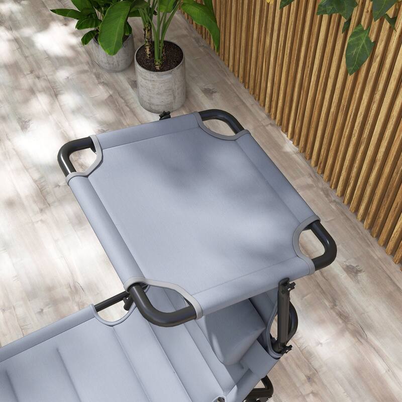 Adjustable Folding Recliner with Awning Top and Pillow
