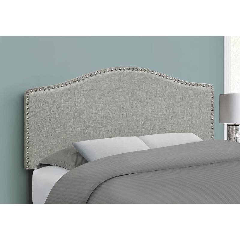 Bed, Headboard Only, Full Size, Bedroom, Upholstered, Grey Linen Look, Transitional - Grey