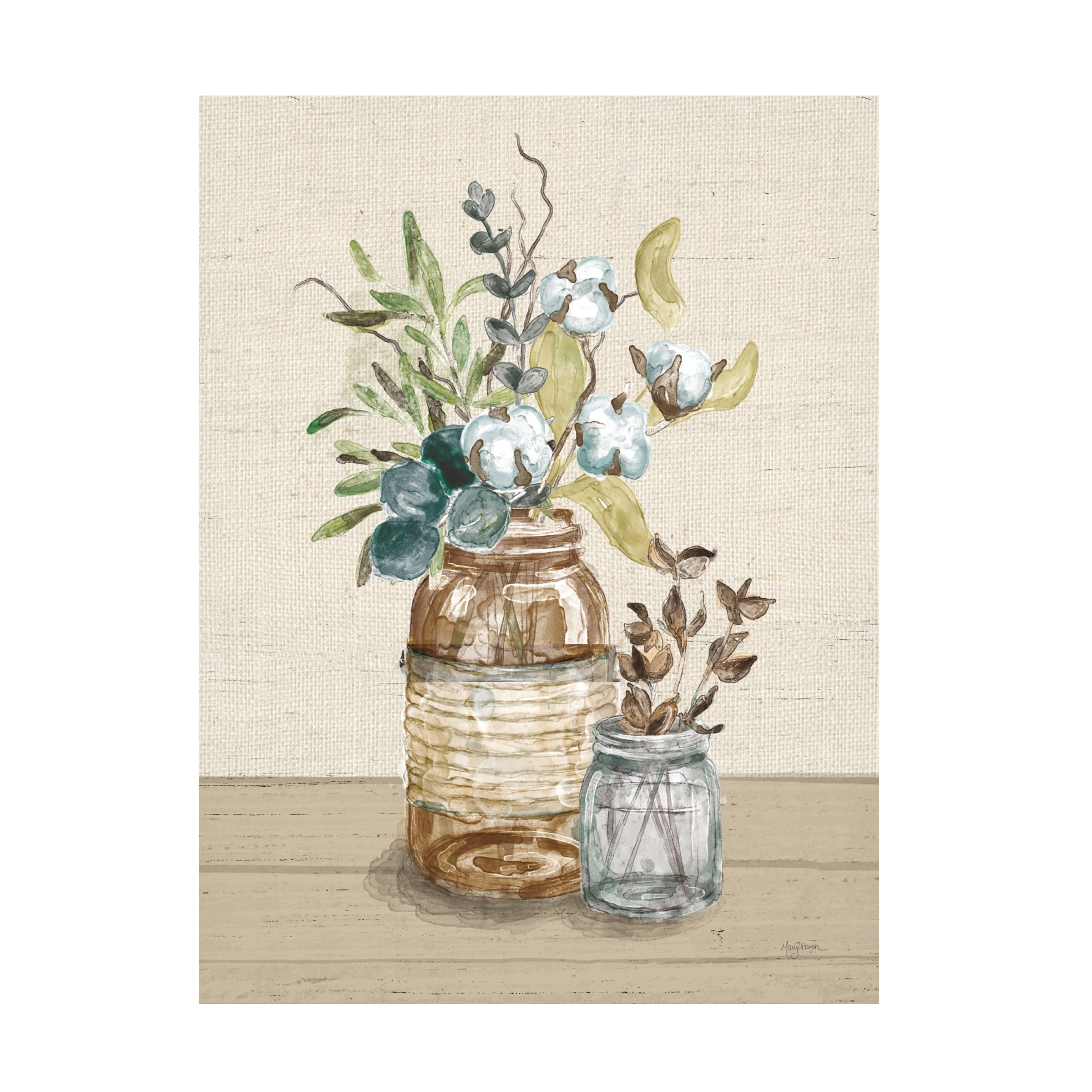Mary Urban 'Cotton Bouquet III Cream' Canvas Art