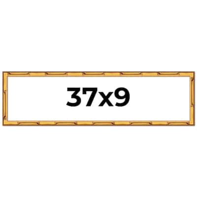 37x9 Frame Gold Bamboo Picture Frame Modern Photo Frame Includes UV Acrylic Shatter Guard Front Acid Free Foam Backing Board