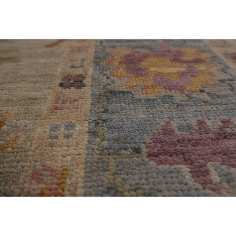 Transitional Oushak Turkish Area Rug Hand-Knotted Wool Carpet - 5'0"x 7'11"