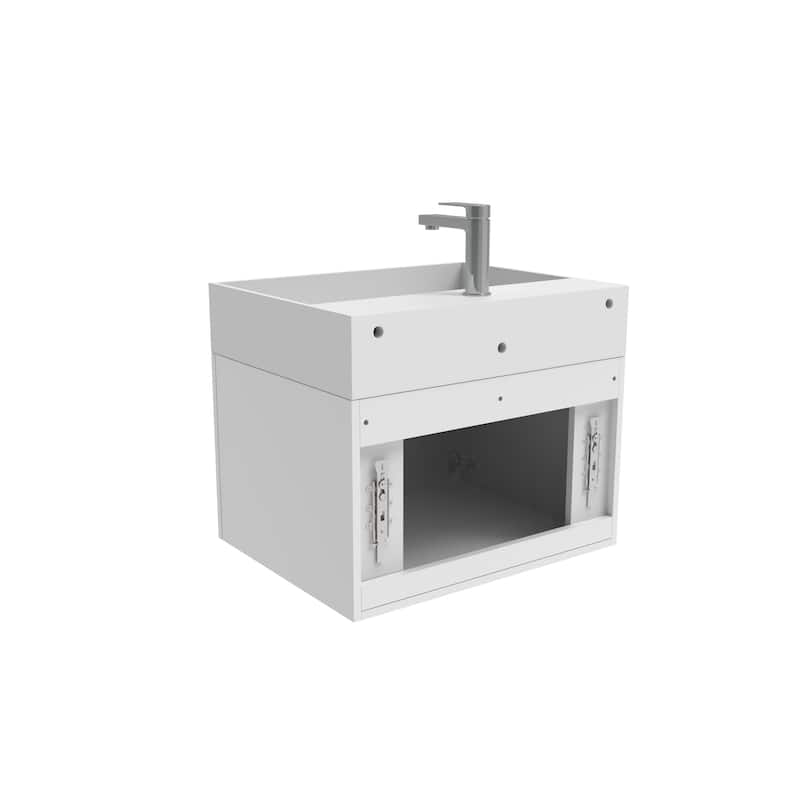Amazon 24" Wall Mounted Bathroom Vanity Set w/ White Top