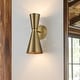 preview thumbnail 1 of 25, Rennnsan 2-Light Modern Industrial Cone Vanity Light in Brass/ Nickel