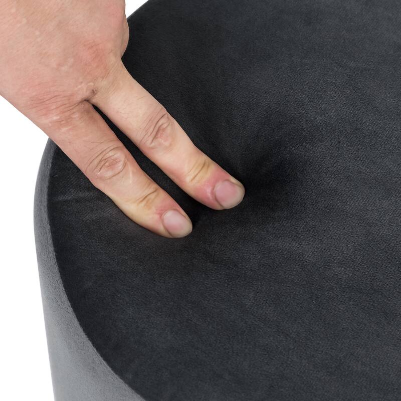 Adeco Footstool Ottoman Vanity Stool with Gold Base