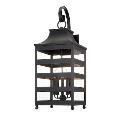Holstrom Forged Iron Wall Sconce with Clear Glass